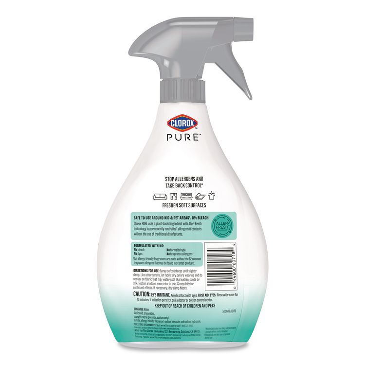 PURE Allergen Neutralizer Fabric and Carpet Spray, Clean Breeze Scent, 26 oz Spray Bottle, 6/Carton