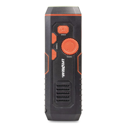 LifeGear Stormproof Crank Radio Flashlight, Black