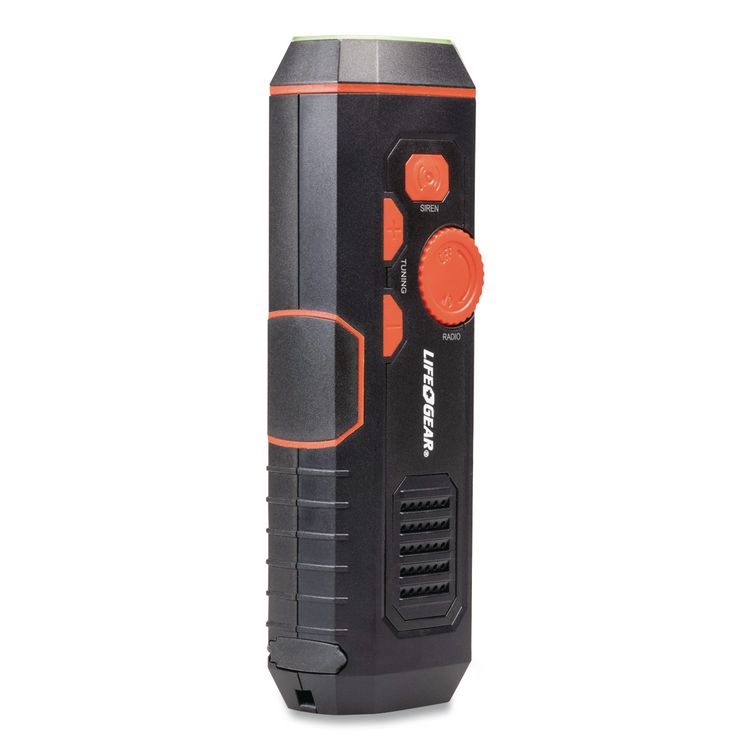 LifeGear Stormproof Crank Radio Flashlight, Black
