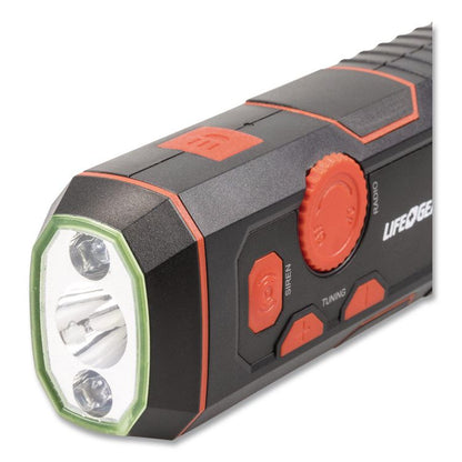 LifeGear Stormproof Crank Radio Flashlight, Black