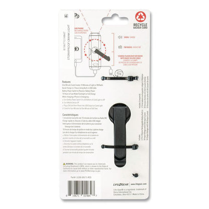 LifeGear Stormproof Crank Radio Flashlight, Black