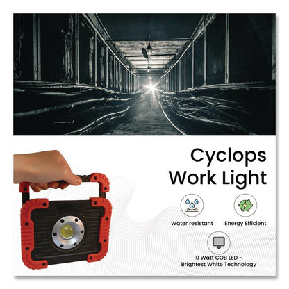 Cyclops Work Light, Integrated LED Bulb, 6.75 x 2.5 x 5, Red/Black