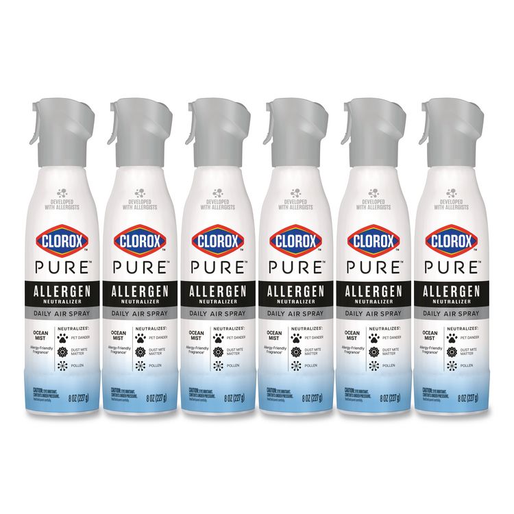 PURE Allergen Neutralizer Daily Air Spray, Ocean Mist, 8 oz Aerosol Spray, 6/Carton