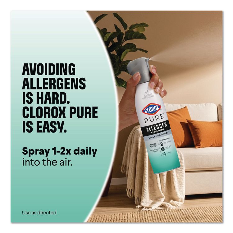 PURE Allergen Neutralizer Daily Air Spray, Clean Breeze, 8 oz Aerosol Spray, 6/Carton