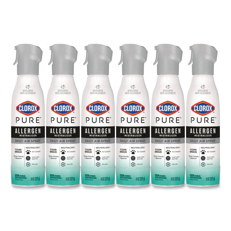 PURE Allergen Neutralizer Daily Air Spray, Clean Breeze, 8 oz Aerosol Spray, 6/Carton