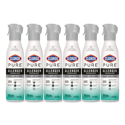 PURE Allergen Neutralizer Daily Air Spray, Clean Breeze, 8 oz Aerosol Spray, 6/Carton