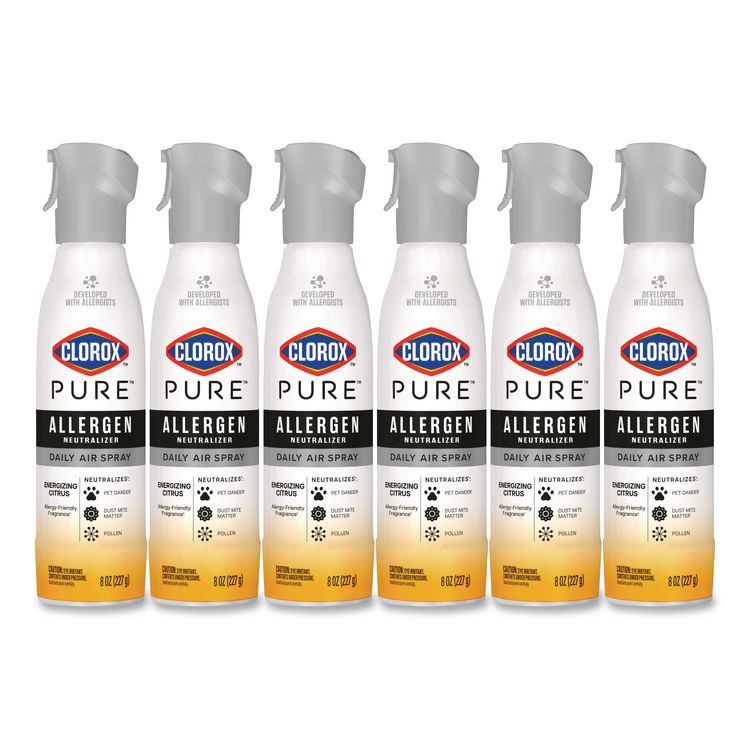 PURE Allergen Neutralizer Daily Air Spray, Citrus, 8 oz Aerosol Spray, 6/Carton
