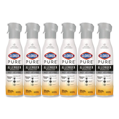 PURE Allergen Neutralizer Daily Air Spray, Citrus, 8 oz Aerosol Spray, 6/Carton