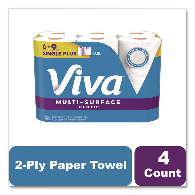Multi-Surface Cloth Choose-A-Sheet Kitchen Roll Paper Towels 2-Ply, 11 x 5.9, White, 83/Roll, 6 Rolls/Pack, 4 Packs/Carton