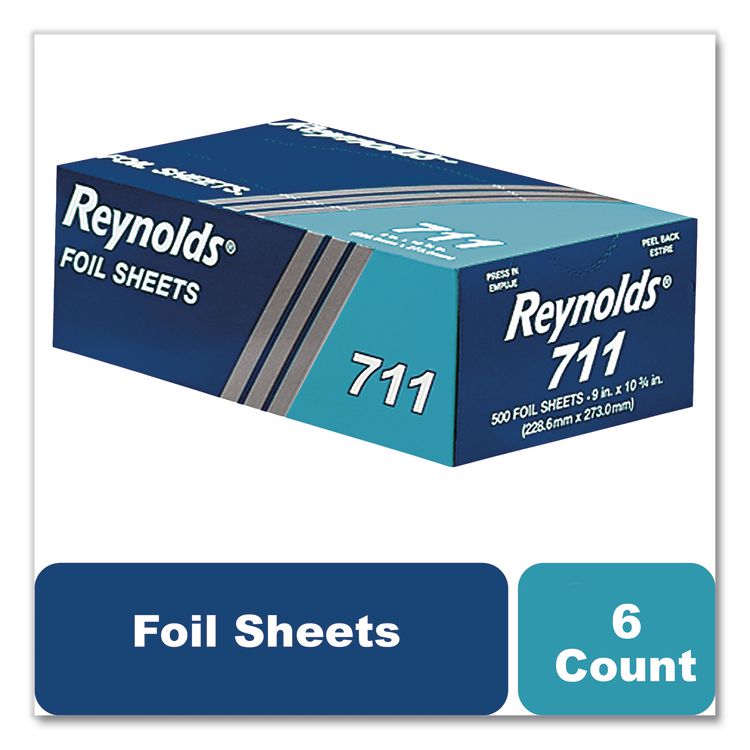Pop-Up Interfolded Aluminum Foil Sheets, 9 x 10.75, 500/Box, 6 Boxes/Carton