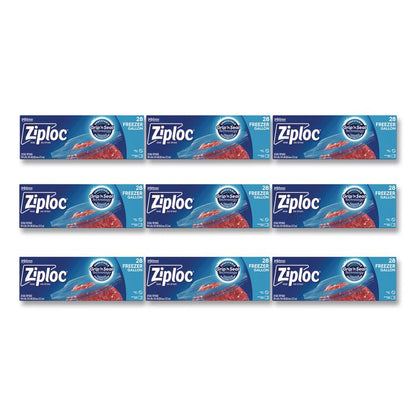 Zipper Freezer Bags, 1 gal, 2.7 mil, 9.6" x 12.1", Clear, 28 Bags/Box, 9 Boxes/Carton