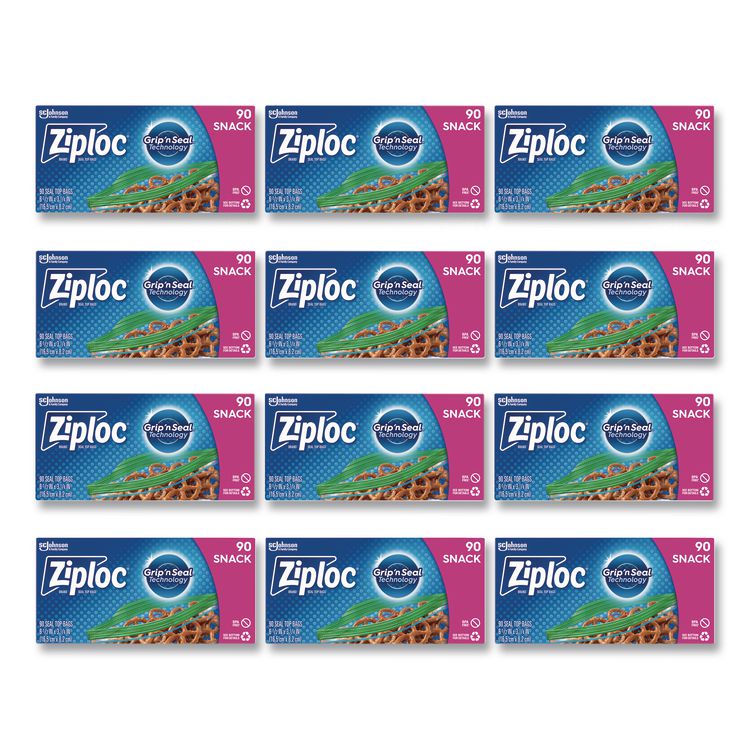 Seal Top Snack Bags, Snack, 6.5" x 3.25", Clear, 90 Bags/Box, 12 Boxes/Carton