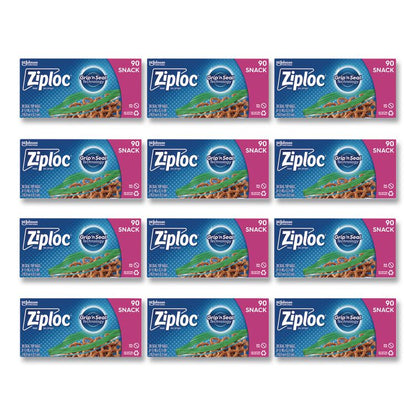 Seal Top Snack Bags, Snack, 6.5" x 3.25", Clear, 90 Bags/Box, 12 Boxes/Carton