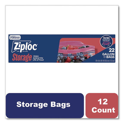 Double Zipper Storage Bags, Triple System Seal, Gallon, 1.75 mil, 9.6" x 12.1", Clear, 22 Bags/Box, 12 Boxes/Carton