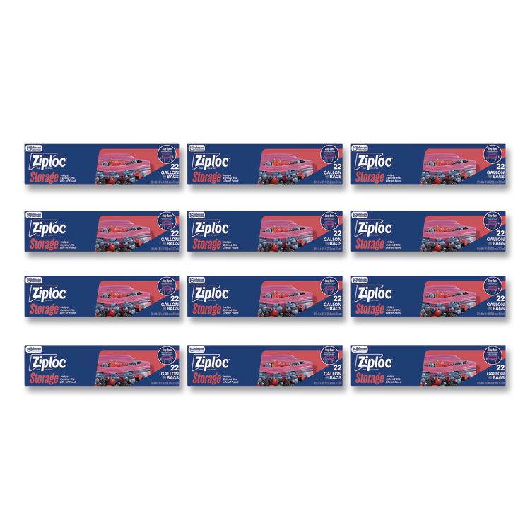 Double Zipper Storage Bags, Triple System Seal, Gallon, 1.75 mil, 9.6" x 12.1", Clear, 22 Bags/Box, 12 Boxes/Carton