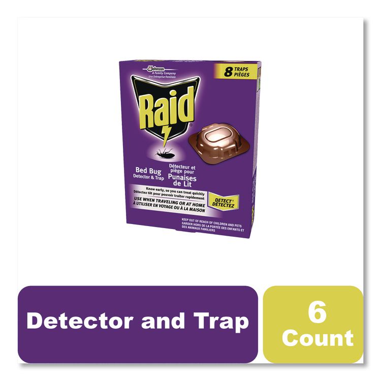 Bed Bug Detector and Trap, 0.19 lb Trap, 8 Traps/Box, 6/Carton