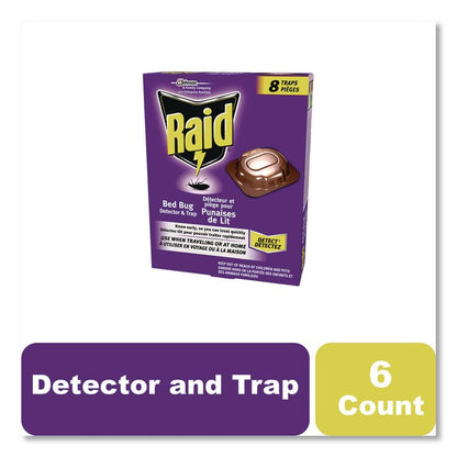 Bed Bug Detector and Trap, 0.19 lb Trap, 8 Traps/Box, 6/Carton