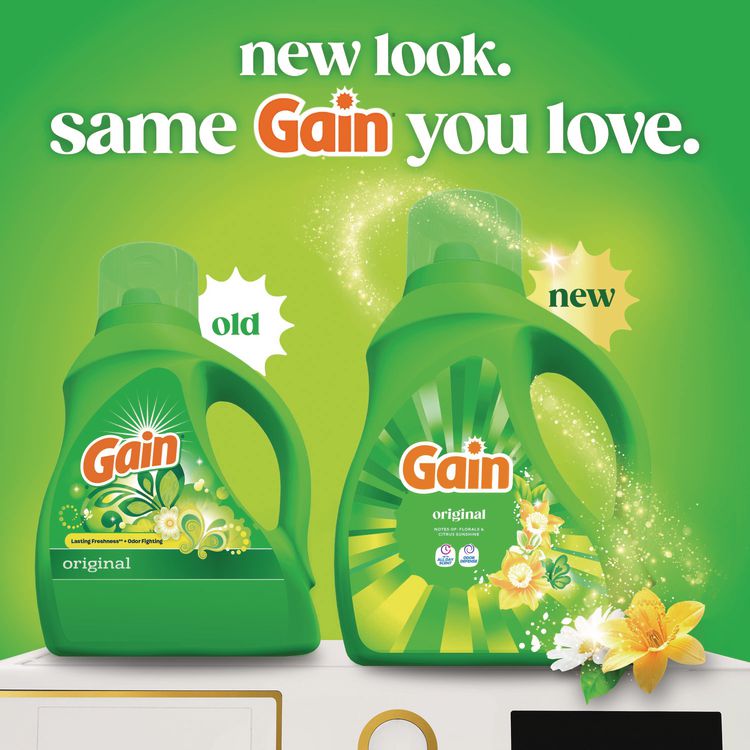 Liquid Laundry Detergent, Gain Original Scent, 19 Loads, 25 oz Bottle, 6/Carton