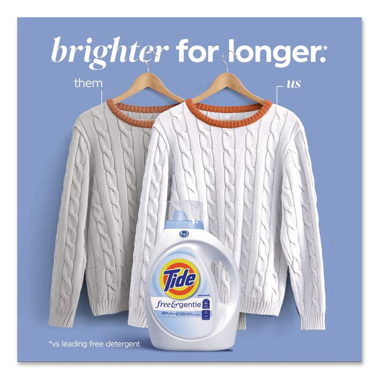 Free and Gentle Liquid Laundry Detergent, HE Compatible, 100 Loads, 132 oz Bottle, 4/Carton