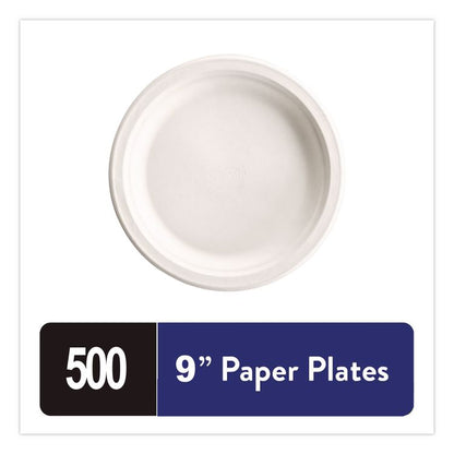 Heavyweight Plastic Plates, 9" dia, White, 125/Pack, 4 Packs/Carton