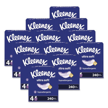 Ultra Soft Facial Tissue, 3-Ply, White, 60 Sheets/Box, 4 Boxes/Pack, 12 Packs/Carton