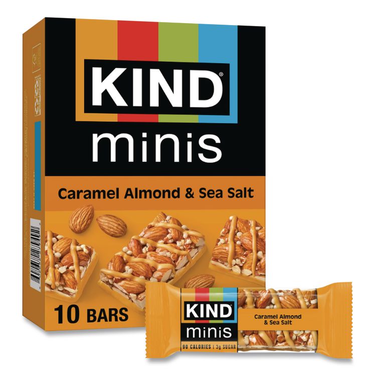 Minis, Caramel Almond Nuts/Sea Salt, 0.7 oz Bar, 10/Pack