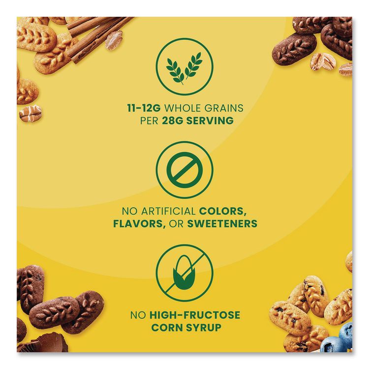 Bites Breakfast Biscuits Variety Pack, Blueberry/Chocolate/Cinnamon Brown Sugar, 1 oz Pack, 36/Carton