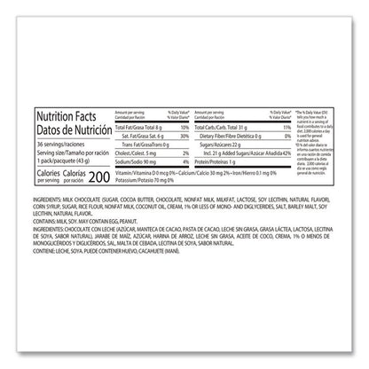 Chocolate Candy Bars, Full Size, 1.5 oz, 36/Carton