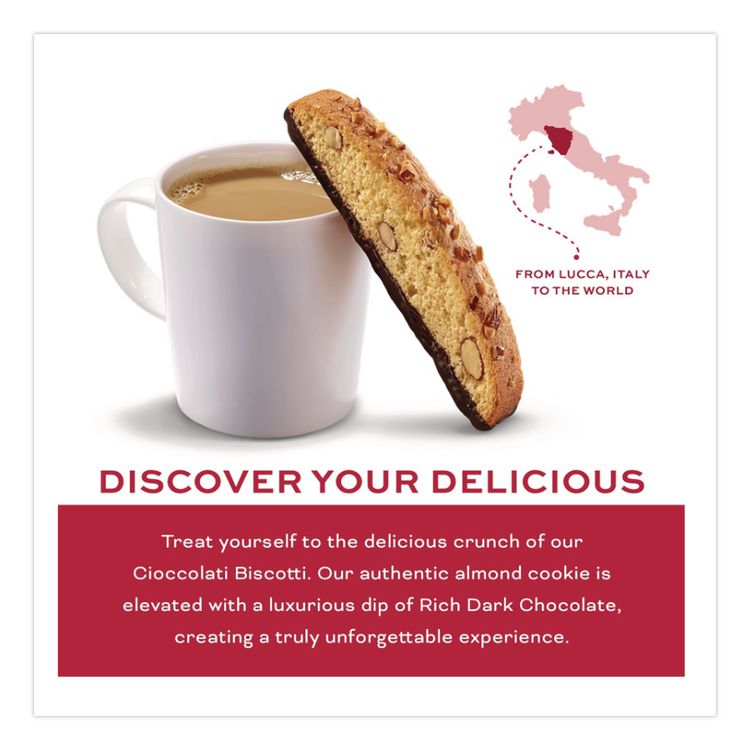 Biscotti, Cioccolati Dark Chocolate Almond, 0.85 oz Individually Wrapped, 25/Pack