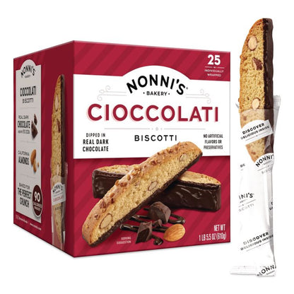 Biscotti, Cioccolati Dark Chocolate Almond, 0.85 oz Individually Wrapped, 25/Pack