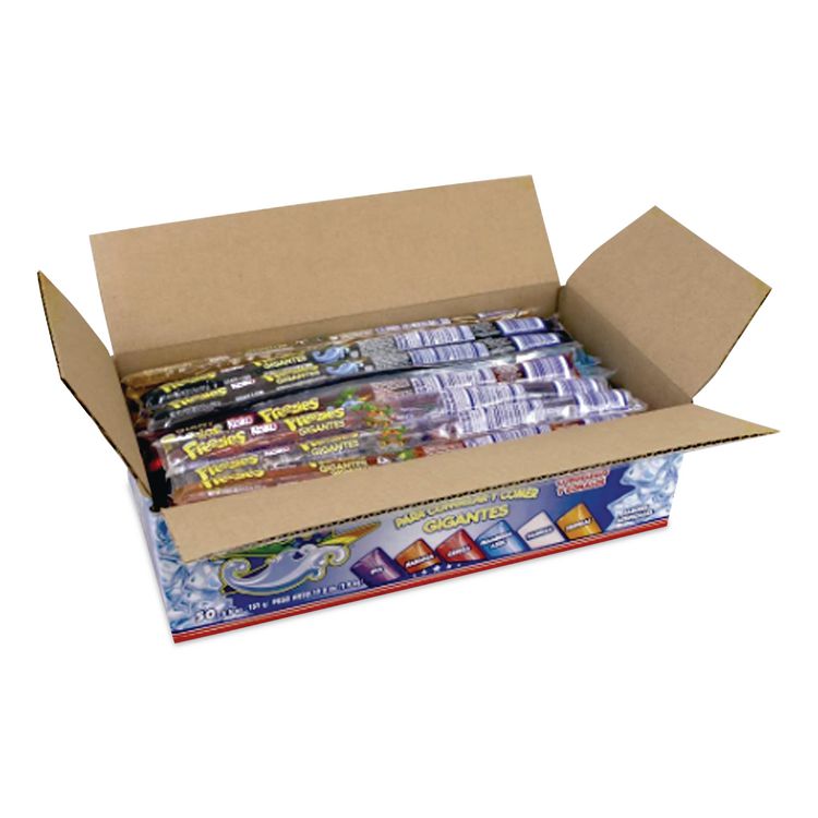 Giant Freezies, 6 Assorted Flavors, 5.5 oz Sleeve, 50 Sleeves/Box