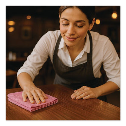 Microfiber Cleaning Cloths, 16 x 16, Pink, 24/Pack