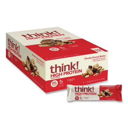 High Protein Bars, Chunky Peanut Butter, 2.1 oz Bar, 10 Bars/Carton