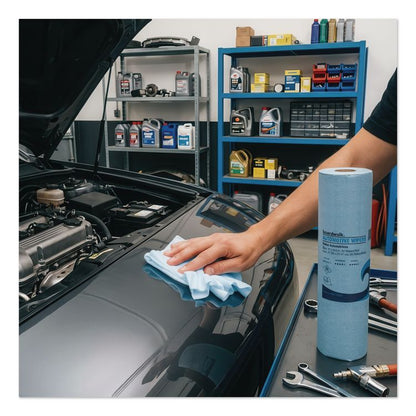 Automotive Shop Towel Rolls, 9.4 x 11, Blue, 55/Roll, 30 Rolls/Carton