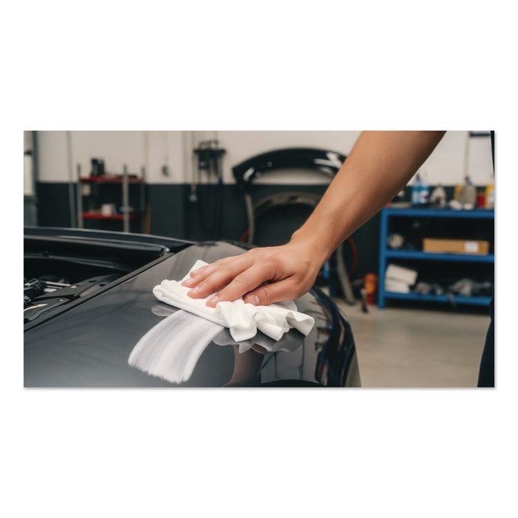 Automotive Shop Towels, 10.63 x 20.47, Unscented, White, 200/Box, 8 Boxes/Carton