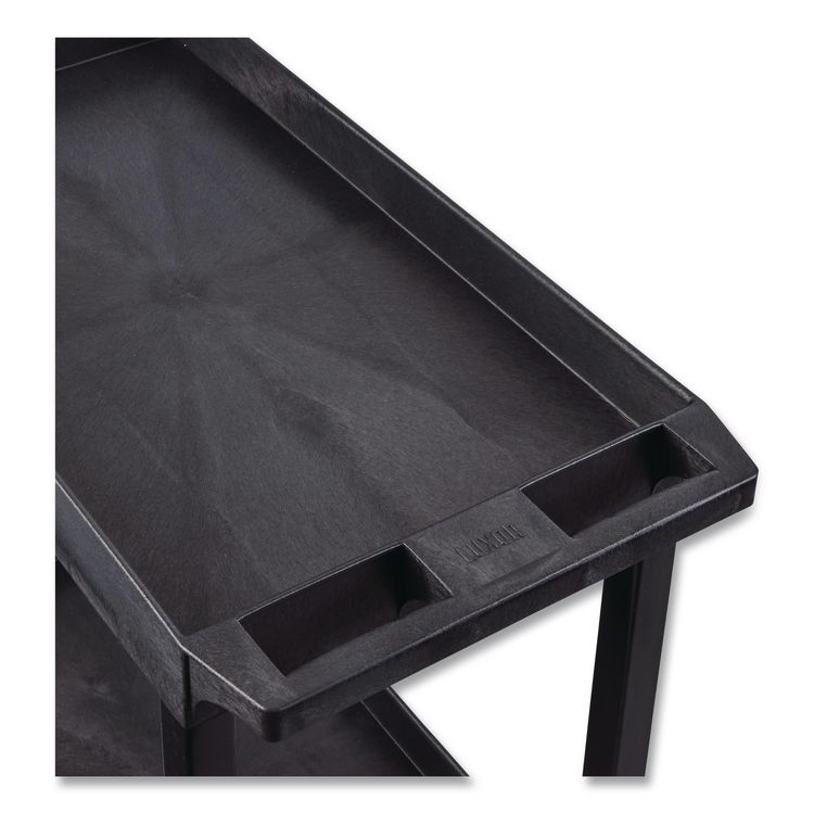 TUFFY XL Two-Shelf Heavy-Duty Multipurpose Utility Cart, Plastic, 200 lb Capacity, 35 x 18 x 34.25, Black