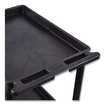 ENDURA Two-Shelf Utility Cart, Plastic, 400 lb Capacity, 32 x 24 x 37.5. Black