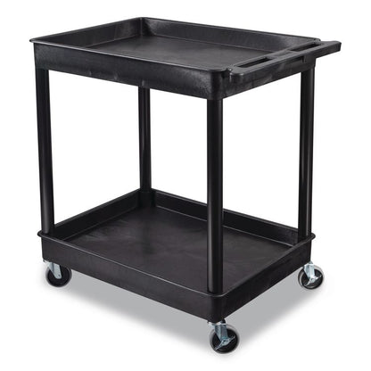 ENDURA Two-Shelf Utility Cart, Plastic, 400 lb Capacity, 32 x 24 x 37.5. Black