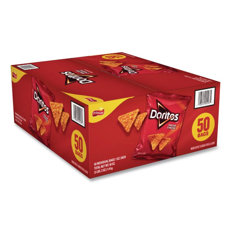 Nacho Cheese Tortilla Chips, 1 oz Snack Bag, 50/Carton