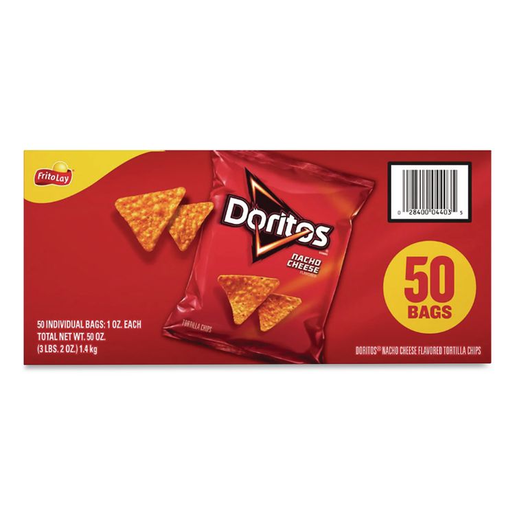 Nacho Cheese Tortilla Chips, 1 oz Snack Bag, 50/Carton