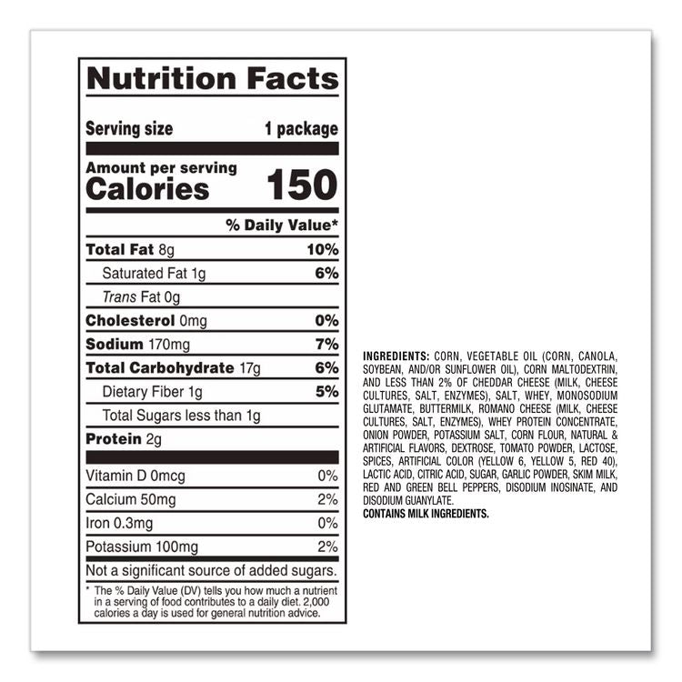 Nacho Cheese Tortilla Chips, 1 oz Snack Bag, 50/Carton