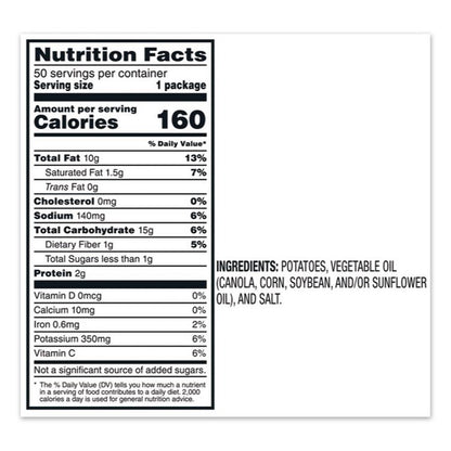 Regular Potato Chips, Classic Flavor, 1 oz Bag, 50/Carton