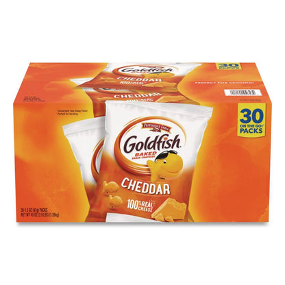 Goldfish Crackers, Cheddar, 1.5 oz Bag, 30 Bags/Box