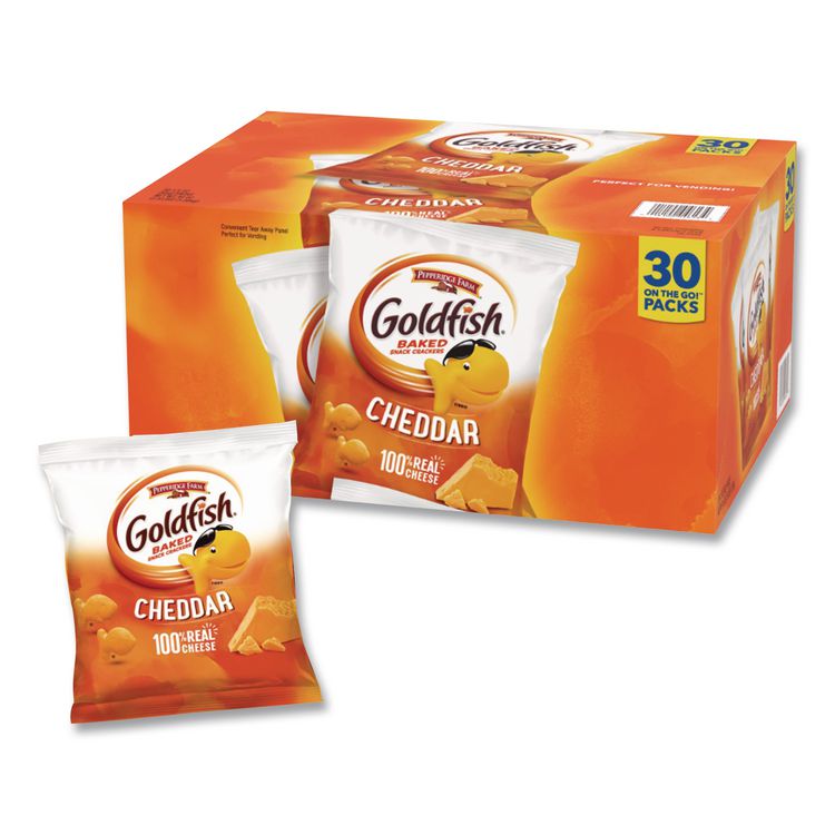 Goldfish Crackers, Cheddar, 1.5 oz Bag, 30 Bags/Box