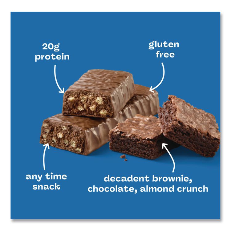 High Protein Bars, Brownie Crunch, 2.1 oz Bar, 10 Bars/Carton