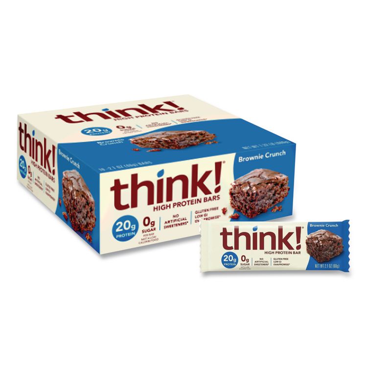 High Protein Bars, Brownie Crunch, 2.1 oz Bar, 10 Bars/Carton