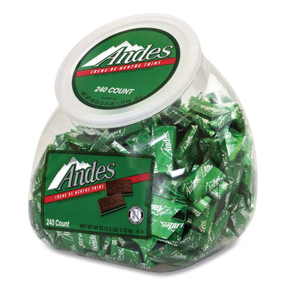 Creme de Menthe Chocolate Mint Thins, 240 Pieces/40 oz Tub, 1 Tub/Carton