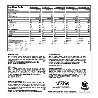 Full-Size Candy Bars Variety Pack, Assorted, 30/Box