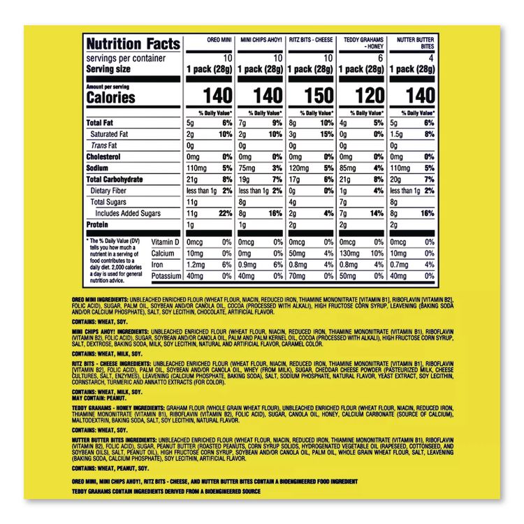 Cookie and Cracker Classic Mix, Assorted Flavors, 1 oz Pack, 40 Packs/Box