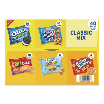 Cookie and Cracker Classic Mix, Assorted Flavors, 1 oz Pack, 40 Packs/Box